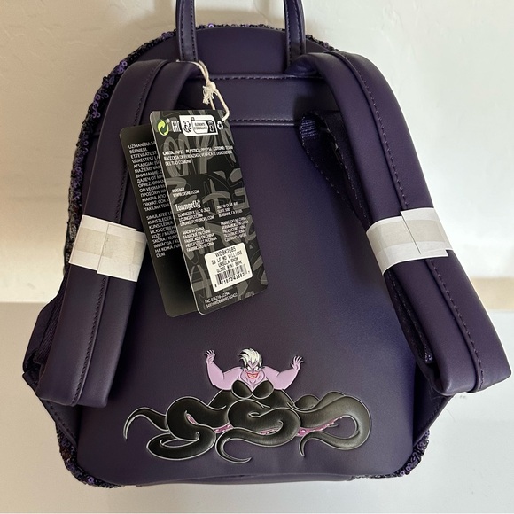Loungefly Disney Ursula Sequin Mini Backpack NWT | Little Mermaid Villains - Picture 8 of 11